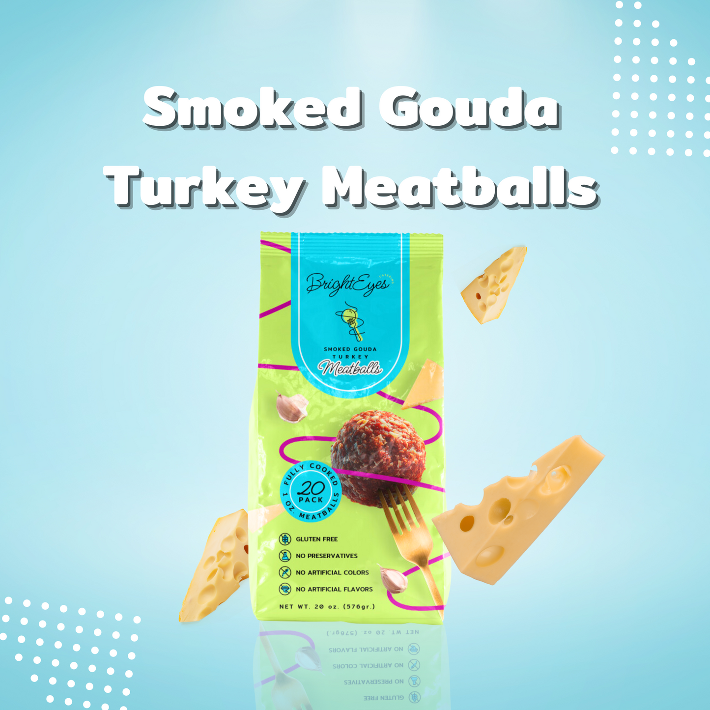 Smoked Gouda Turkey Meatballs - Gluten Free