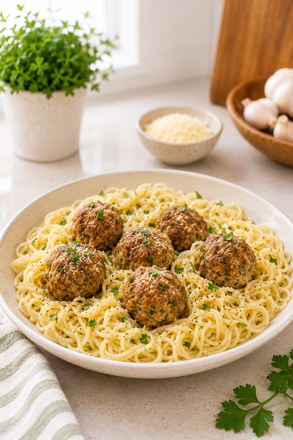 Garlic Parmesan Turkey Meatballs