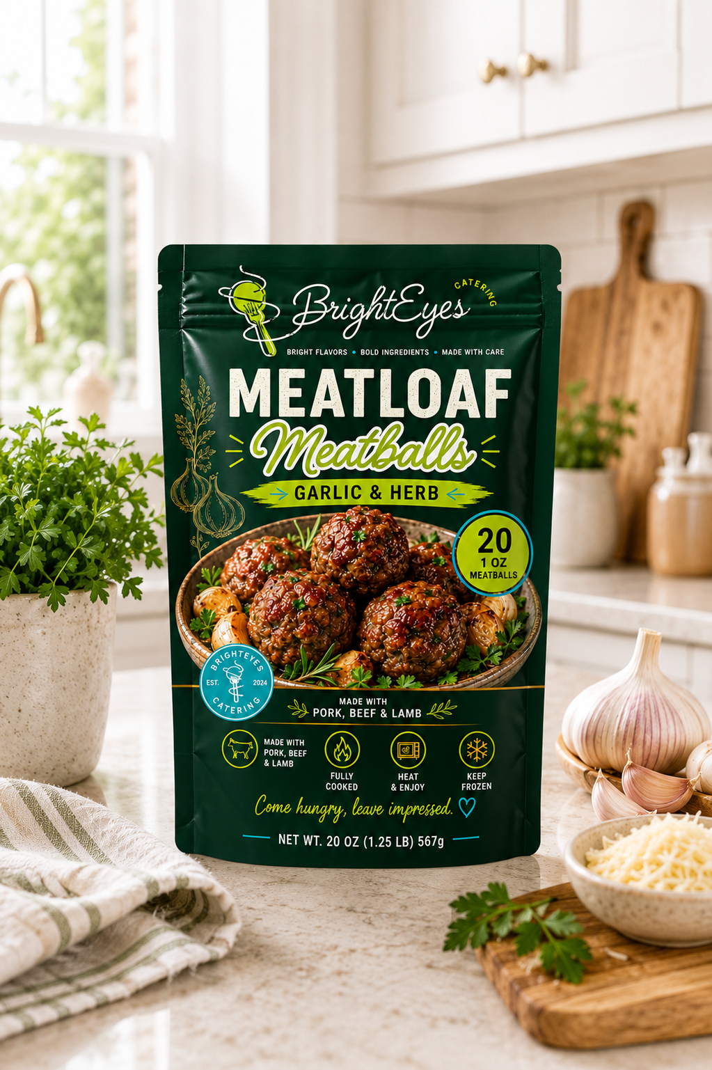 Garlic & Herb Meatloaf Meatballs