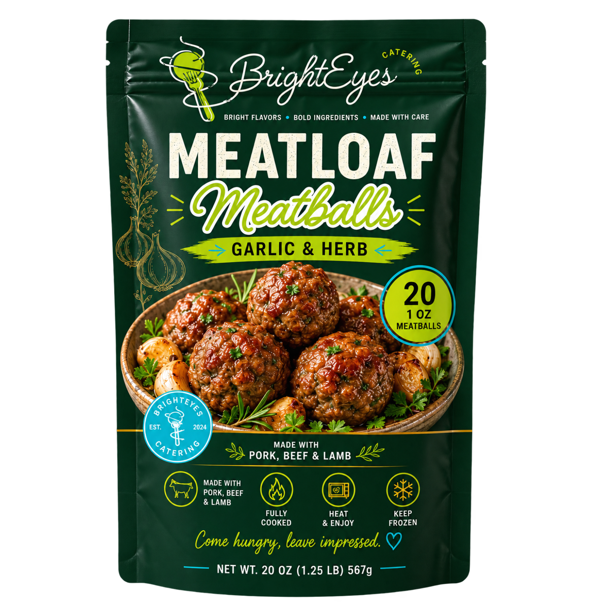 Garlic & Herb Meatloaf Meatballs